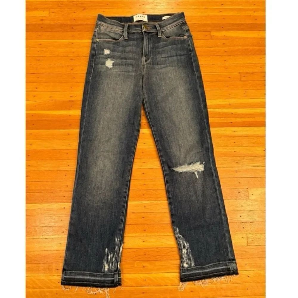 Frame Le High Straight ripped jeans